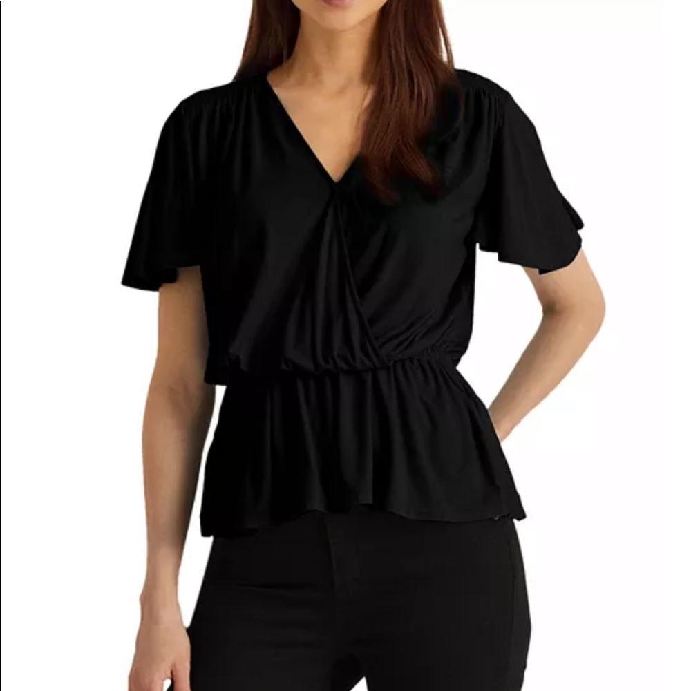 Ralph Lauren knit peblum blouse